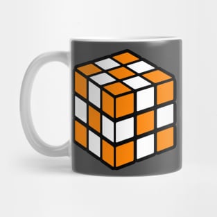 Orange And White Rubik's - Checkerboard Mug